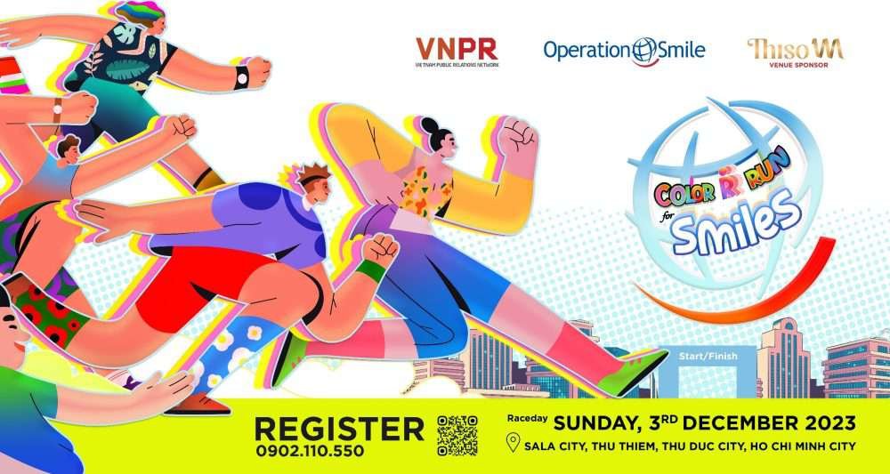 Giải chạy “Color Run For Smiles 2023” sẽ diễn ra ngày 03/12/2023 tại TP.HCM